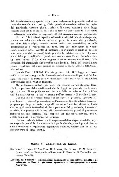 Le ferrovie italiane rivista quindicinale di dottrina, giurisprudenza, legislazione ed amministrazione ferroviaria