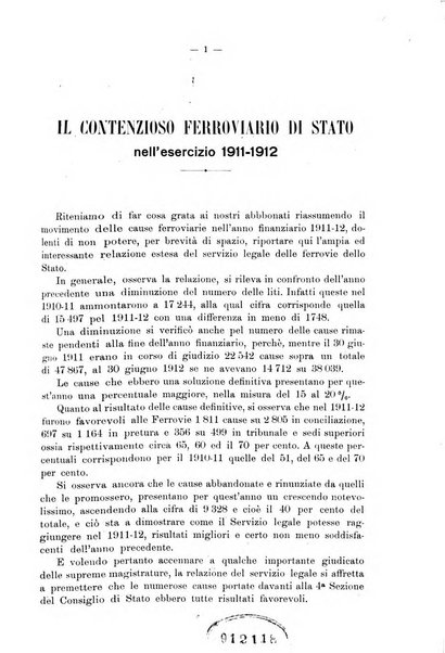 Le ferrovie italiane rivista quindicinale di dottrina, giurisprudenza, legislazione ed amministrazione ferroviaria