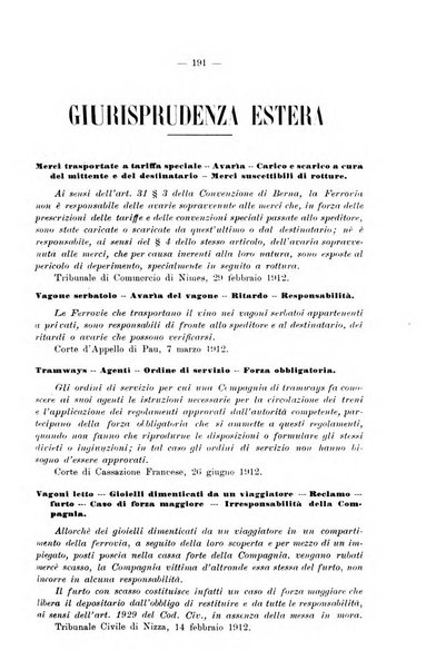 Le ferrovie italiane rivista quindicinale di dottrina, giurisprudenza, legislazione ed amministrazione ferroviaria