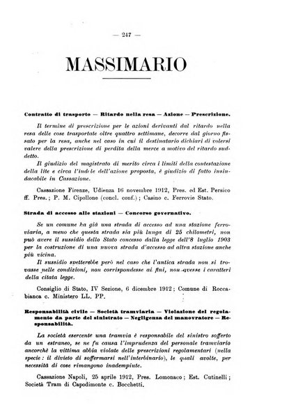 Le ferrovie italiane rivista quindicinale di dottrina, giurisprudenza, legislazione ed amministrazione ferroviaria