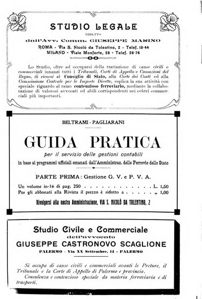 Le ferrovie italiane rivista quindicinale di dottrina, giurisprudenza, legislazione ed amministrazione ferroviaria