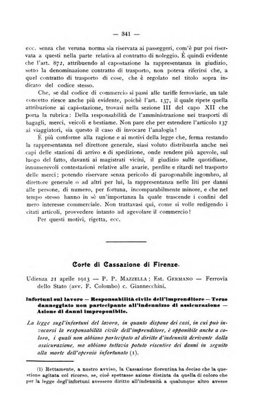 Le ferrovie italiane rivista quindicinale di dottrina, giurisprudenza, legislazione ed amministrazione ferroviaria