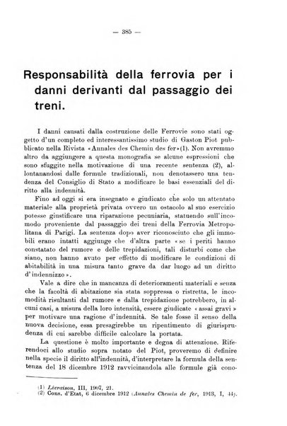 Le ferrovie italiane rivista quindicinale di dottrina, giurisprudenza, legislazione ed amministrazione ferroviaria