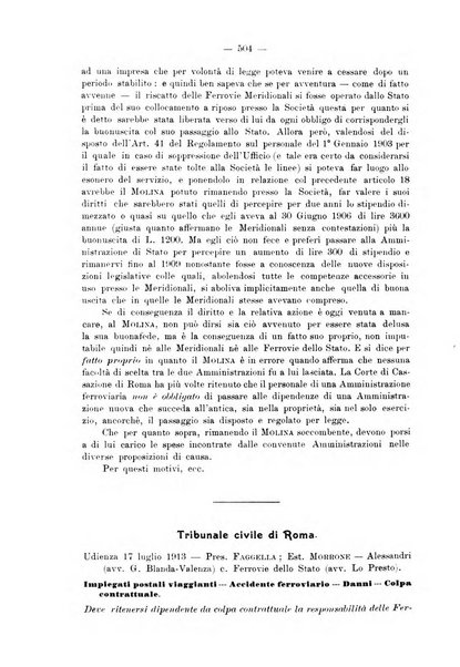 Le ferrovie italiane rivista quindicinale di dottrina, giurisprudenza, legislazione ed amministrazione ferroviaria