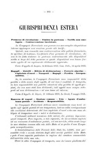 Le ferrovie italiane rivista quindicinale di dottrina, giurisprudenza, legislazione ed amministrazione ferroviaria