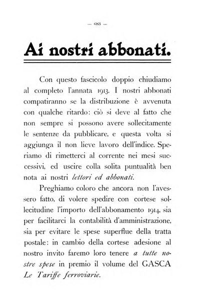 Le ferrovie italiane rivista quindicinale di dottrina, giurisprudenza, legislazione ed amministrazione ferroviaria