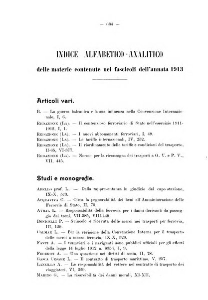 Le ferrovie italiane rivista quindicinale di dottrina, giurisprudenza, legislazione ed amministrazione ferroviaria