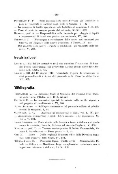 Le ferrovie italiane rivista quindicinale di dottrina, giurisprudenza, legislazione ed amministrazione ferroviaria