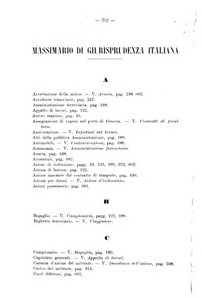 Le ferrovie italiane rivista quindicinale di dottrina, giurisprudenza, legislazione ed amministrazione ferroviaria