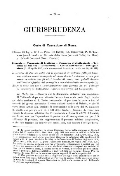 Le ferrovie italiane rivista quindicinale di dottrina, giurisprudenza, legislazione ed amministrazione ferroviaria