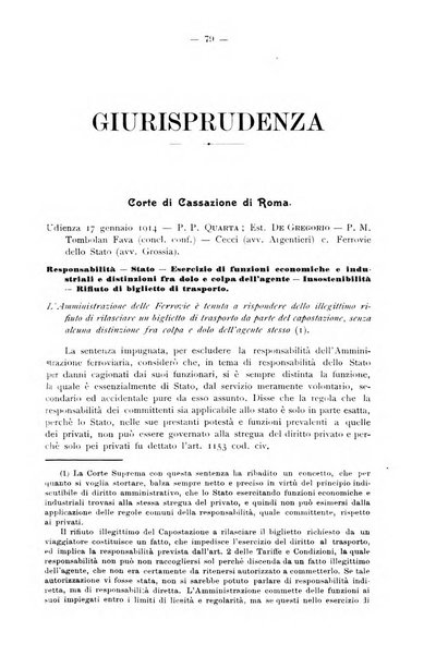 Le ferrovie italiane rivista quindicinale di dottrina, giurisprudenza, legislazione ed amministrazione ferroviaria