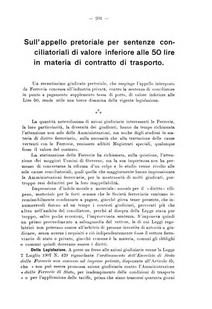 Le ferrovie italiane rivista quindicinale di dottrina, giurisprudenza, legislazione ed amministrazione ferroviaria