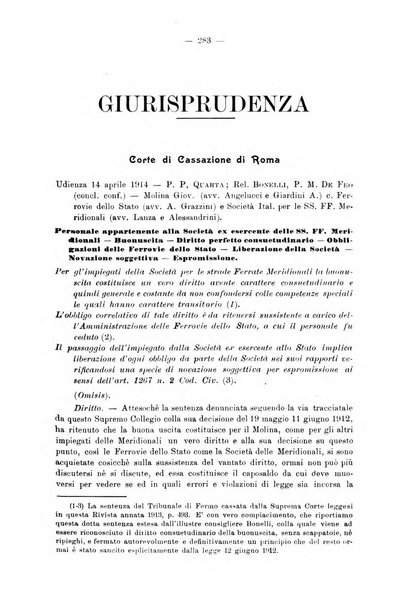 Le ferrovie italiane rivista quindicinale di dottrina, giurisprudenza, legislazione ed amministrazione ferroviaria