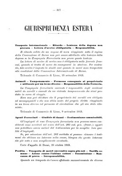 Le ferrovie italiane rivista quindicinale di dottrina, giurisprudenza, legislazione ed amministrazione ferroviaria