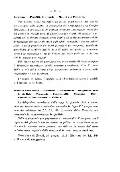 Le ferrovie italiane rivista quindicinale di dottrina, giurisprudenza, legislazione ed amministrazione ferroviaria