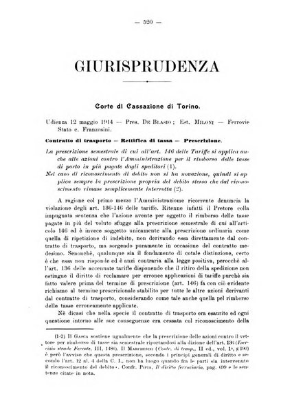 Le ferrovie italiane rivista quindicinale di dottrina, giurisprudenza, legislazione ed amministrazione ferroviaria