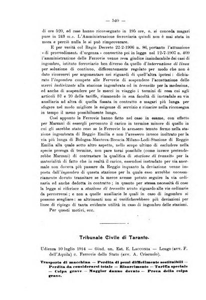 Le ferrovie italiane rivista quindicinale di dottrina, giurisprudenza, legislazione ed amministrazione ferroviaria