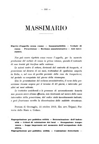 Le ferrovie italiane rivista quindicinale di dottrina, giurisprudenza, legislazione ed amministrazione ferroviaria