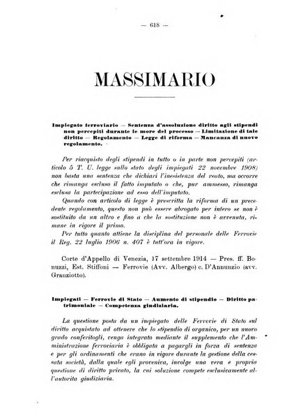 Le ferrovie italiane rivista quindicinale di dottrina, giurisprudenza, legislazione ed amministrazione ferroviaria