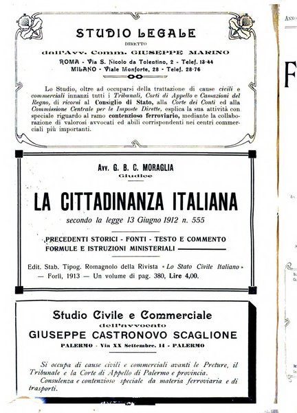 Le ferrovie italiane rivista quindicinale di dottrina, giurisprudenza, legislazione ed amministrazione ferroviaria