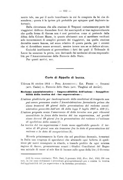 Le ferrovie italiane rivista quindicinale di dottrina, giurisprudenza, legislazione ed amministrazione ferroviaria