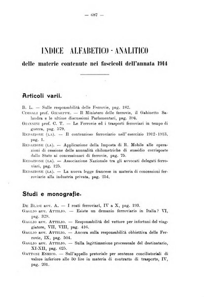 Le ferrovie italiane rivista quindicinale di dottrina, giurisprudenza, legislazione ed amministrazione ferroviaria