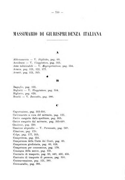 Le ferrovie italiane rivista quindicinale di dottrina, giurisprudenza, legislazione ed amministrazione ferroviaria