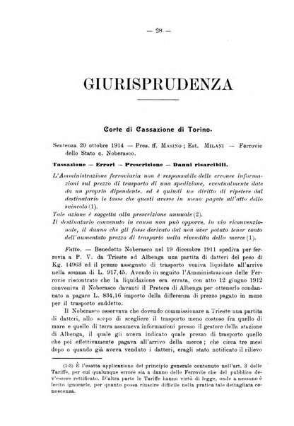 Le ferrovie italiane rivista quindicinale di dottrina, giurisprudenza, legislazione ed amministrazione ferroviaria