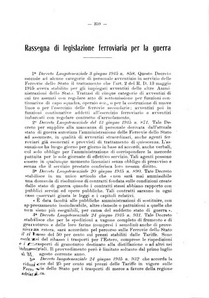 Le ferrovie italiane rivista quindicinale di dottrina, giurisprudenza, legislazione ed amministrazione ferroviaria