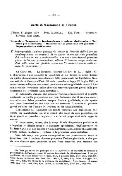 Le ferrovie italiane rivista quindicinale di dottrina, giurisprudenza, legislazione ed amministrazione ferroviaria