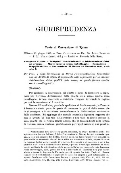 Le ferrovie italiane rivista quindicinale di dottrina, giurisprudenza, legislazione ed amministrazione ferroviaria