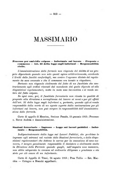 Le ferrovie italiane rivista quindicinale di dottrina, giurisprudenza, legislazione ed amministrazione ferroviaria