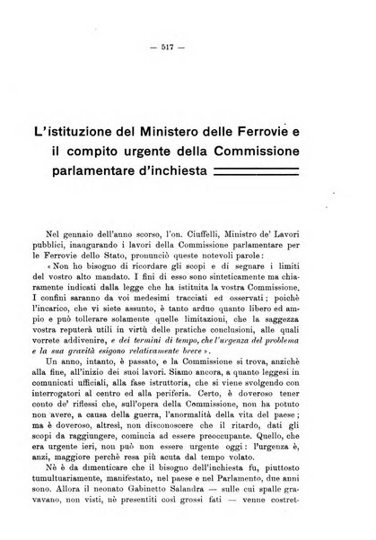 Le ferrovie italiane rivista quindicinale di dottrina, giurisprudenza, legislazione ed amministrazione ferroviaria