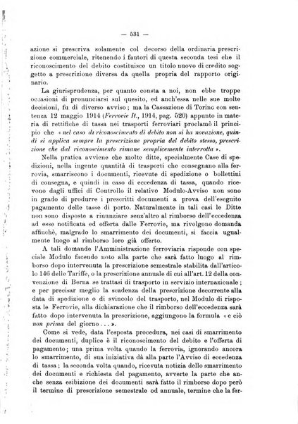 Le ferrovie italiane rivista quindicinale di dottrina, giurisprudenza, legislazione ed amministrazione ferroviaria