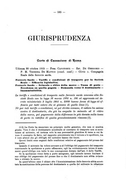 Le ferrovie italiane rivista quindicinale di dottrina, giurisprudenza, legislazione ed amministrazione ferroviaria