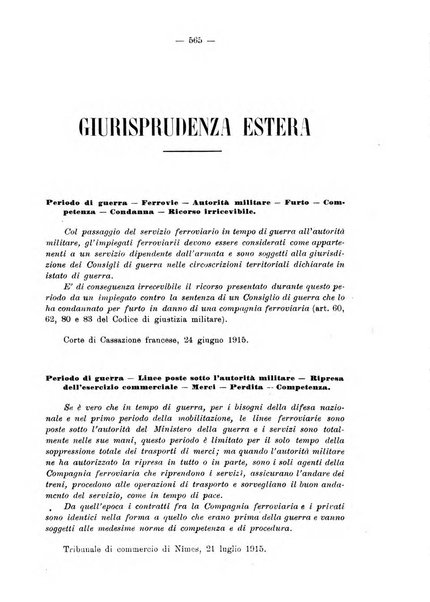 Le ferrovie italiane rivista quindicinale di dottrina, giurisprudenza, legislazione ed amministrazione ferroviaria