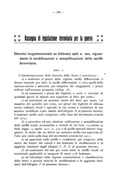 Le ferrovie italiane rivista quindicinale di dottrina, giurisprudenza, legislazione ed amministrazione ferroviaria