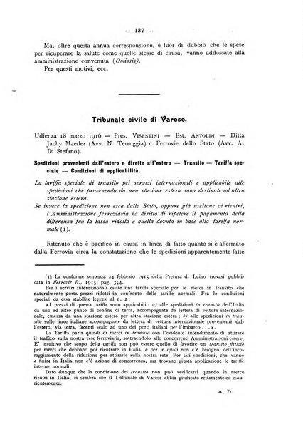 Le ferrovie italiane rivista quindicinale di dottrina, giurisprudenza, legislazione ed amministrazione ferroviaria