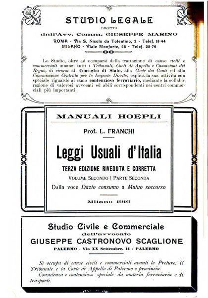 Le ferrovie italiane rivista quindicinale di dottrina, giurisprudenza, legislazione ed amministrazione ferroviaria