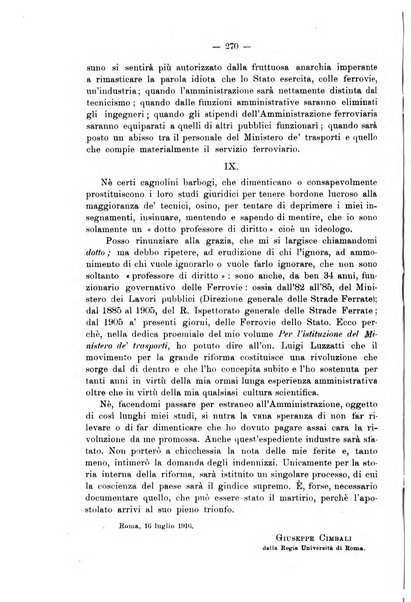 Le ferrovie italiane rivista quindicinale di dottrina, giurisprudenza, legislazione ed amministrazione ferroviaria