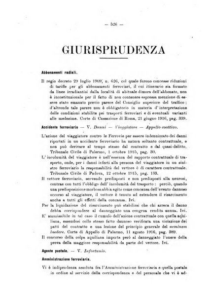 Le ferrovie italiane rivista quindicinale di dottrina, giurisprudenza, legislazione ed amministrazione ferroviaria