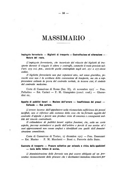 Le ferrovie italiane rivista quindicinale di dottrina, giurisprudenza, legislazione ed amministrazione ferroviaria