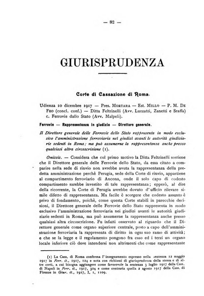 Le ferrovie italiane rivista quindicinale di dottrina, giurisprudenza, legislazione ed amministrazione ferroviaria