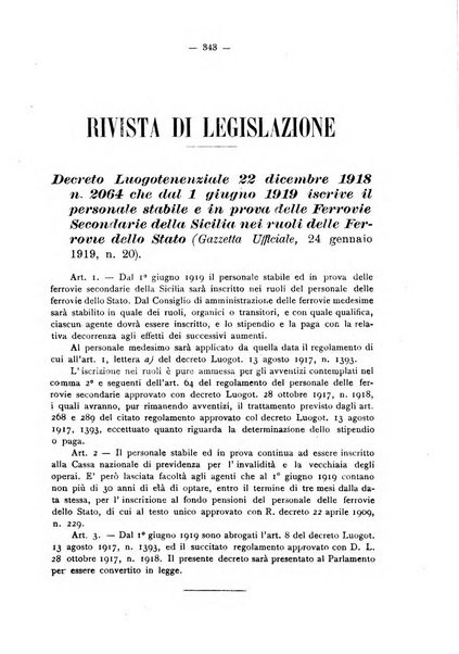 Le ferrovie italiane rivista quindicinale di dottrina, giurisprudenza, legislazione ed amministrazione ferroviaria