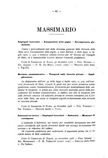 Le ferrovie italiane rivista quindicinale di dottrina, giurisprudenza, legislazione ed amministrazione ferroviaria