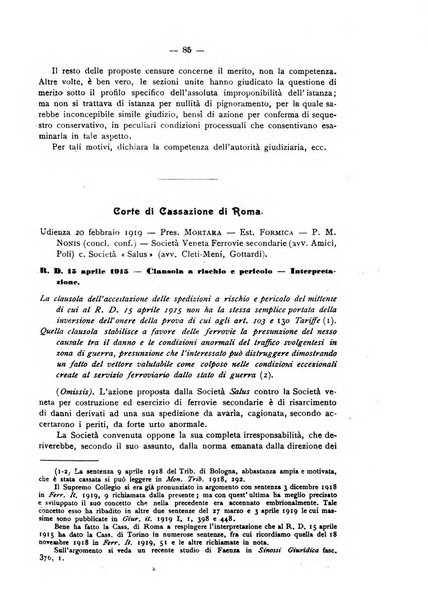 Le ferrovie italiane rivista quindicinale di dottrina, giurisprudenza, legislazione ed amministrazione ferroviaria