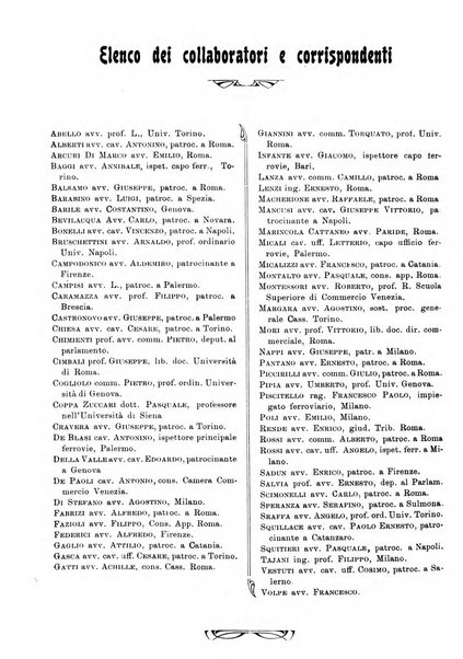 Le ferrovie italiane rivista quindicinale di dottrina, giurisprudenza, legislazione ed amministrazione ferroviaria