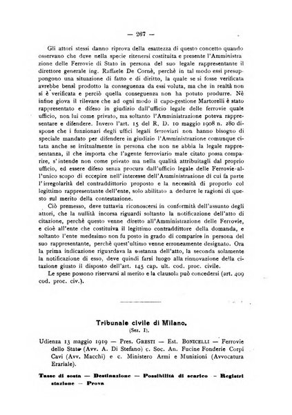 Le ferrovie italiane rivista quindicinale di dottrina, giurisprudenza, legislazione ed amministrazione ferroviaria