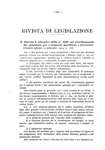 Le ferrovie italiane rivista quindicinale di dottrina, giurisprudenza, legislazione ed amministrazione ferroviaria