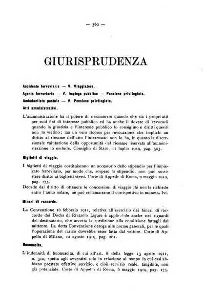 Le ferrovie italiane rivista quindicinale di dottrina, giurisprudenza, legislazione ed amministrazione ferroviaria